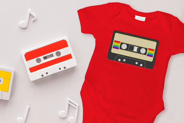 80s Rainbow Cassette Tape Mini Embroidery Embroidery/Applique DESIGNS Designed by Geeks 