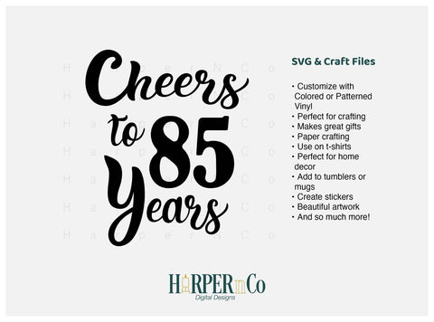 85 Year SVG PNG Cut EPS File SVG HarperNCo 