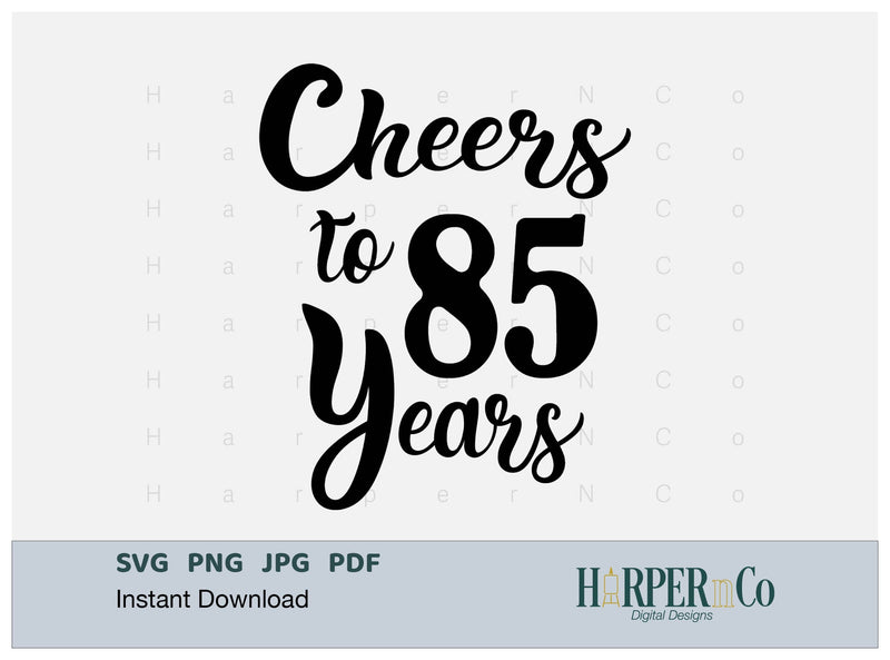 85 Year SVG PNG Cut EPS File SVG HarperNCo 