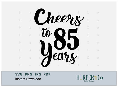85 Year SVG PNG Cut EPS File SVG HarperNCo 