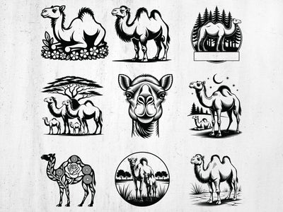 9 Camel SVG, Cute Camel Svg, Instant Digital Download, PNG, SVG Cut Files SVG Creativeart88 