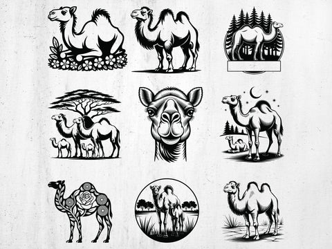 9 Camel SVG, Cute Camel Svg, Instant Digital Download, PNG, SVG Cut Files SVG Creativeart88 
