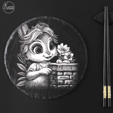 9 Cute Spring Easter Bunny Slate Coaster Engraving Designs - PNG Bundle SVG LaserCutano 