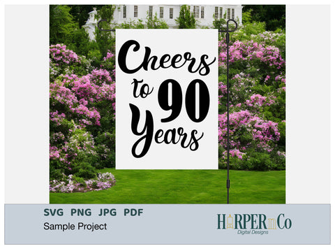 90 Year SVG PNG Cut EPS File SVG HarperNCo 