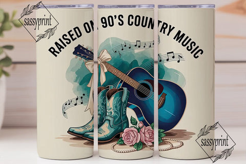 90s Country Music 20oz Tumbler Wrap Sublimation sassyprint 