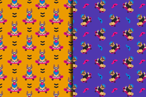 90s Dog Seamless Patterns & Digital Papers Digital Pattern Rin Green 