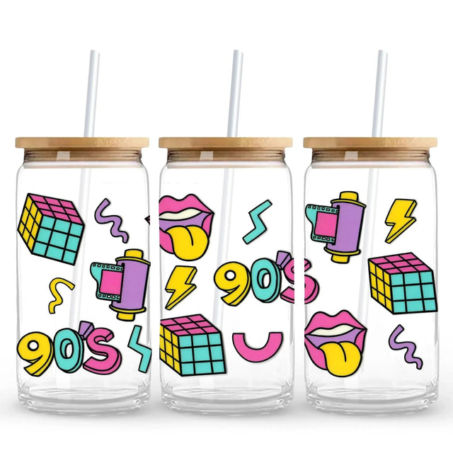 90s Era Icons 9.7 x 4.3 UV Wrap (Cup NOT Included) Physical DIY Craft Warehouse 