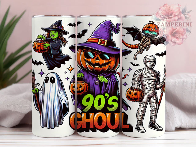 90s Ghoul 20 oz Skinny Tumbler Sublimation Design, Straight & Tapered Tumbler Png, Cute Halloween Tumbler Png, Digital Download PNG Sublimation Li Zamperini 