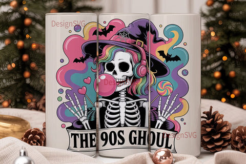 90s Ghoul 20oz Tumbler Wrap Sublimation DesignSVG 
