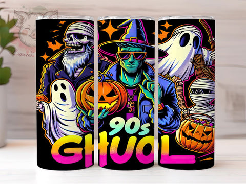 90s Ghoul Halloween 20 oz Skinny Tumbler Sublimation Design, Straight & Tapered Tumbler Png, Cute Halloween Tumbler Png, Digital Download PNG Sublimation Lara' s Designs 