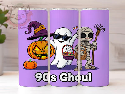 90s Ghoul Halloween 20 oz Skinny Tumbler Sublimation Design, Straight & Tapered Tumbler Png, Cute Halloween Tumbler Png, Digital Download PNG Sublimation Lara' s Designs 