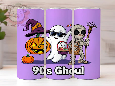 90s Ghoul Halloween 20 oz Skinny Tumbler Sublimation Design, Straight & Tapered Tumbler Png, Cute Halloween Tumbler Png, Digital Download PNG Sublimation Lara' s Designs 