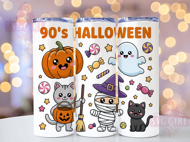 90s Ghoul Retro Vintage Halloween Tumbler, Retro Halloween Wrap, Vintage Spooky Cup, 90s Halloween Drinkware, Nostalgic Ghoul Design, Throwback Halloween Sublimation, Classic 90s Spooky Art Sublimation SvggirlplusArt 