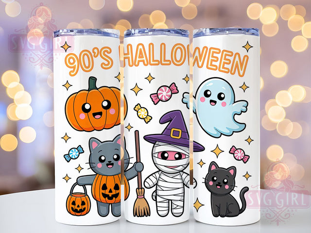90s Ghoul Retro Vintage Halloween Tumbler, Retro Halloween Wrap, Vintage Spooky Cup, 90s Halloween Drinkware, Nostalgic Ghoul Design, Throwback Halloween Sublimation, Classic 90s Spooky Art Sublimation SvggirlplusArt 