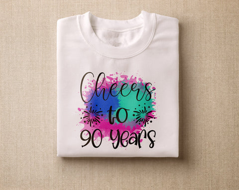 90th Birthday Sublimation Designs Bundle, 6 90th Birthday PNG Files, 90 And Fabulous PNG, Cheers To 90 Years PNG, Hello Ninety PNG, Vintage 1936 PNG Sublimation HappyDesignStudio 
