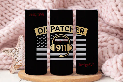 911 Dispatcher 20oz Tumbler Wrap Sublimation DesignSVG 