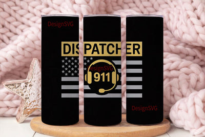 911 Dispatcher 20oz Tumbler Wrap Sublimation DesignSVG 
