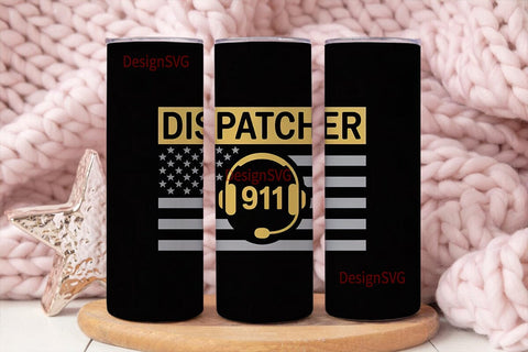 911 Dispatcher 20oz Tumbler Wrap Sublimation DesignSVG 