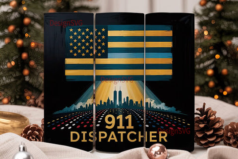 911 Dispatcher Tribute 20oz Tumbler Wrap Sublimation DesignSVG 