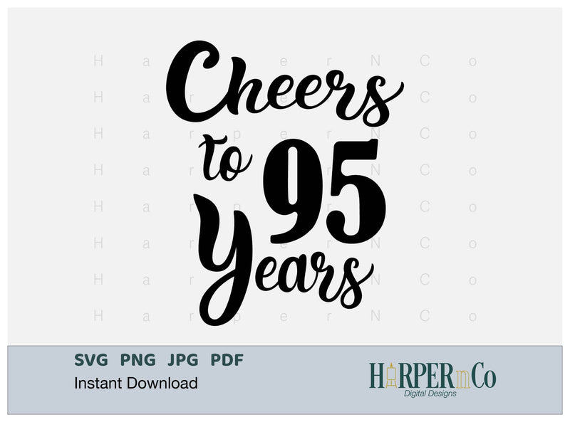 95 Year SVG PNG Cut EPS File SVG HarperNCo 