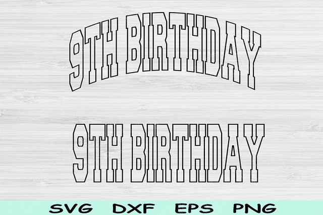 9th Birthday Svg Dxf Png Cut Files, Ninth Birthday Svg, 9 Year Old Svg Files For Cricut, 9th Birthday Png, Ninth Svg Block Digital Designs SVG TiffsCraftyCreations 