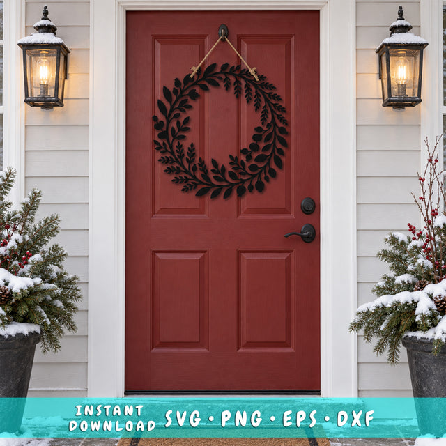 Botanical wreath door hanger laser svg 1.jpg