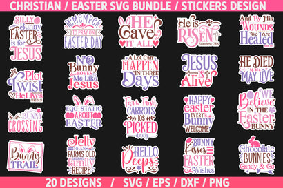 Christian Easter SVG Bundle And Stickers Design.jpg