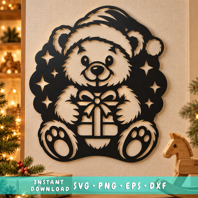 Christmas Teddy Bear laser svg 1.jpg