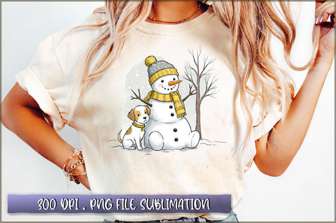 Christmas Snowman PNG Sublimation.jpg