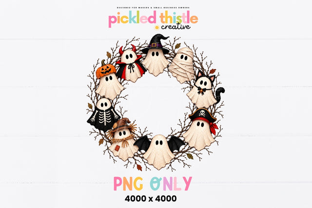 Costume Ghost Wreath Halloween PNG.jpg