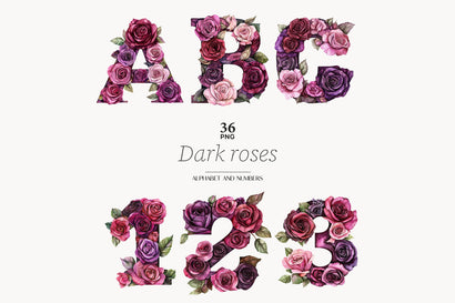 Dark roses alphabet cl DB .jpg