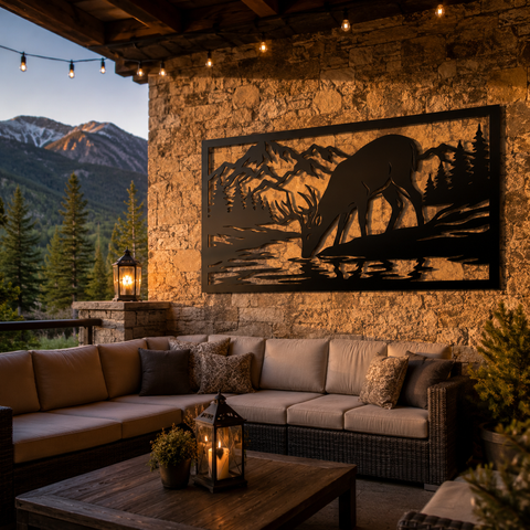 Deer Drinking Mountain Lake laser svg (2).png