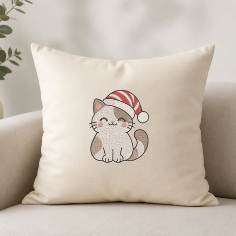 EF621. Christmas Kitten - White_Pillow.jpg