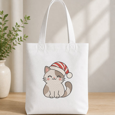 EF621. Christmas Kitten - White_Totebag.jpg