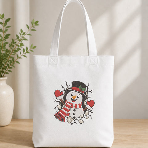 EF623. Christmas Snowman - White_Totebag.jpg