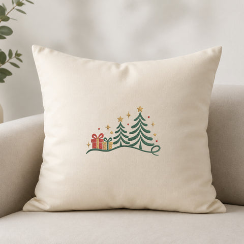 EF625. Christmas Trees & Gifts - White_Pillow.jpg