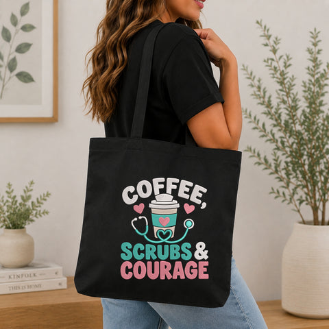 EF626. Coffee Scrubs & Courage - Black_Totebag.jpg