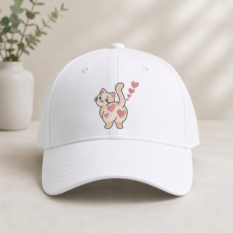 EF627. Cute Cat Heart Fart - White_Cap.jpg