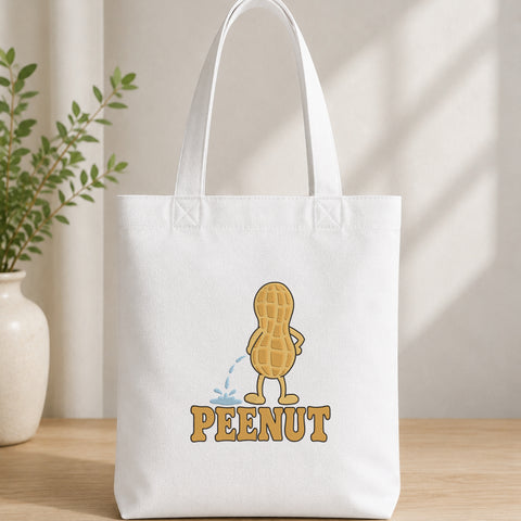 EF630. Funny Peanut Wordplay - White_Totebag.jpg