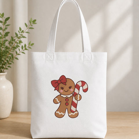 EF632. Gingerbread Girl Candy Cane - White_Totebag.jpg