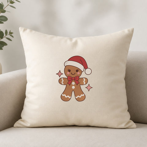 EF633. Gingerbread Man Santa Bow - White_Pillow.jpg