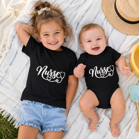 EF637. I Love Nurses - Black_Kids_tshirt_And_onesie.jpg