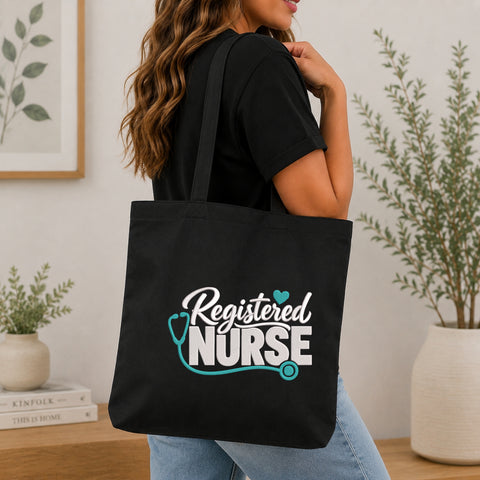 EF644. Registered Nurse - Black_Totebag.jpg