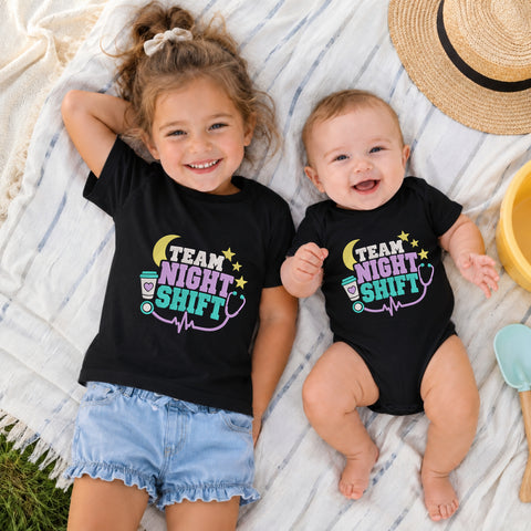 EF649. Team Night Shift Nurse - Black_Kids_tshirt_And_onesie.jpg