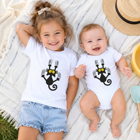 EF675. Black Cat - White_Kids_tshirt_And_onesie.jpg