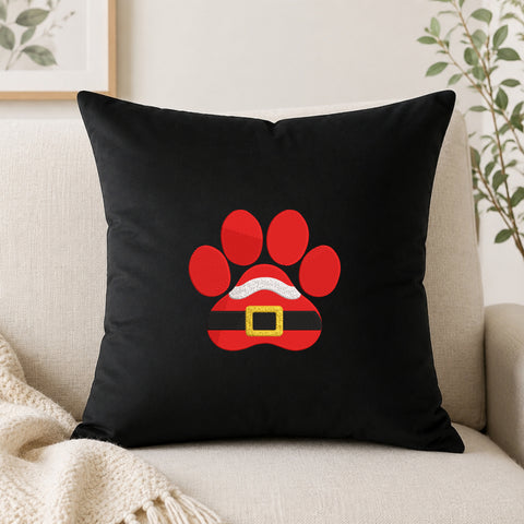 EF685. Dog Paw - Black_Pillow.jpg