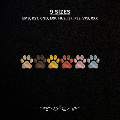 EF686. Dog Paw Prints Line Border - Main_Black_Mockup.jpg
