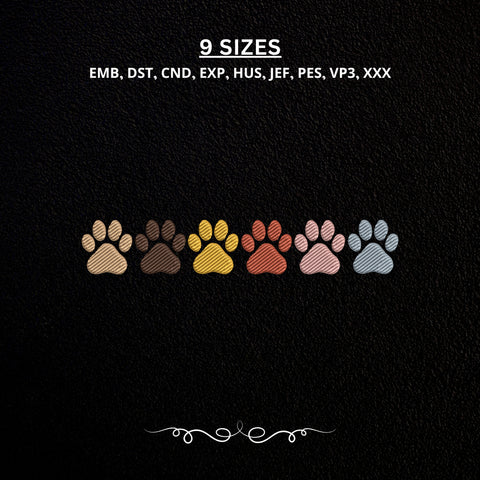 EF686. Dog Paw Prints Line Border - Main_Black_Mockup.jpg