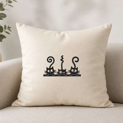EF709. Peeking Black Cats - White_Pillow.jpg