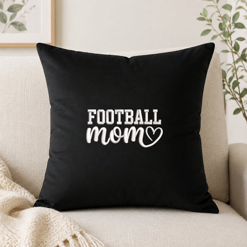 EF754. Football Mom - Black_Pillow.jpg